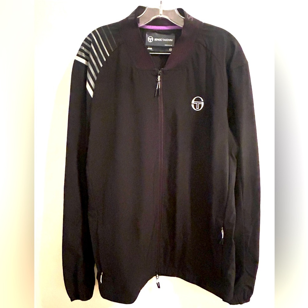 Sergio Tacchini Black Windbreaker Jacket